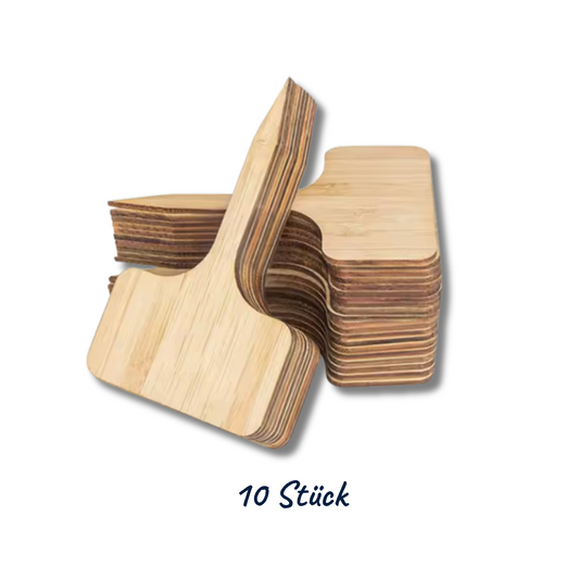 T‑förmige Pflanzenetiketten aus Holz 10 Stück
