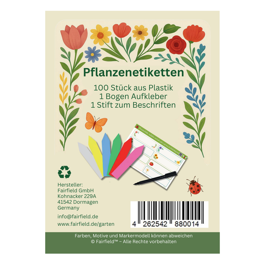 100 Stück in I-Form, mehrfarbig