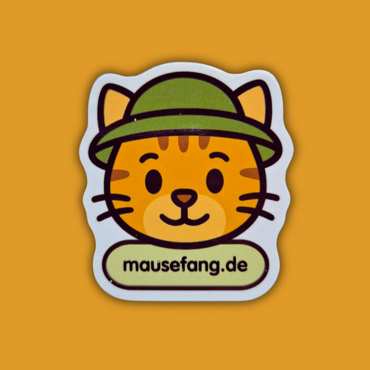 Aufkleber Mausefang Katze - wetterfest - 5,5cm x 6,5 cm